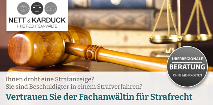 Ihnen droht eine Strafanzeige? Sie sind Beschuldigter in einem Strafverfahren? Vertrauen Sie der Fachanwältin für Strafrecht | Rechtsanwältin Sandra Karduck